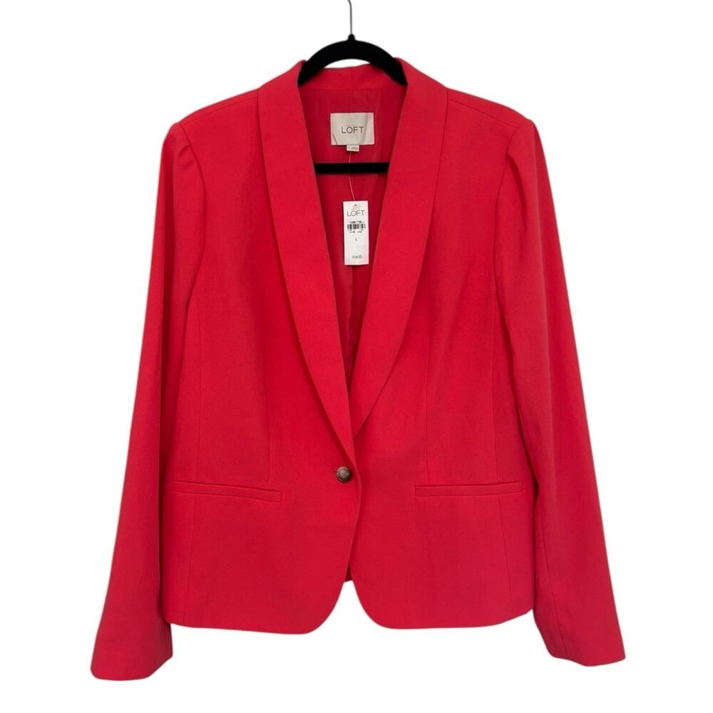 NEW LOFT Peplum Blazer in Coral - Size L